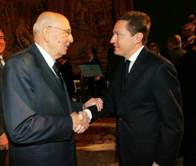 Il Presidente della Repubblica Giorgio Napolitano e Andrea Ceccherini